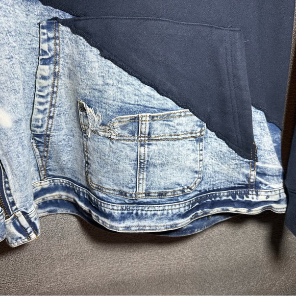 Very Rare- Iro Ochi Blue Half Denim Honshu WLVS JPN Embroidered Hoodie Size L - Picture 15 of 16